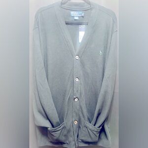 Polo by Ralph Lauren Black Cotton Cardigan – XL – New With Tags